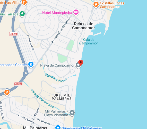 playa barranco rubio map